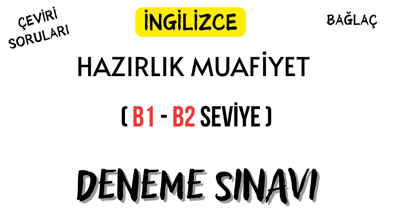 İNGİLİZCE MUAFİYET DENEME SINAVI #muafiyetsınavı