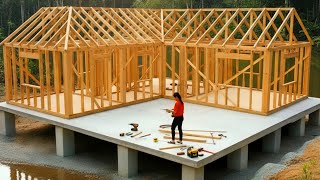 Details Woman Builds Stunning Modern Lake House with Bridge | From Start to Finish @freefootsteps877 Update