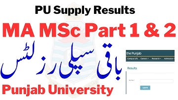 MA MSc Supply 2022 Results PU | MA MSc Supply 2022 Pending Results Punjab University