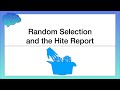 Why is random selection important for research the hite report