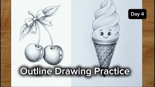 Drawing Class Day 4 | Fruit Drawing And Ice Cream Drawing Practice For Beginners 