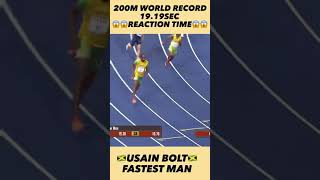 🏃Running Reaction time  200m -19.19sec world record.@usainbolt.