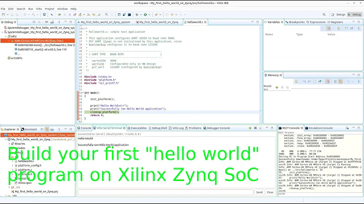 FPGA 15 - Xilinx Zynq SoC FPGA Build your first "hello world" program