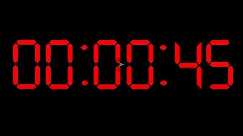 45 Second Countdown Timer with Alarm - Digital Clock - Red with Black Background - Retro Westclox