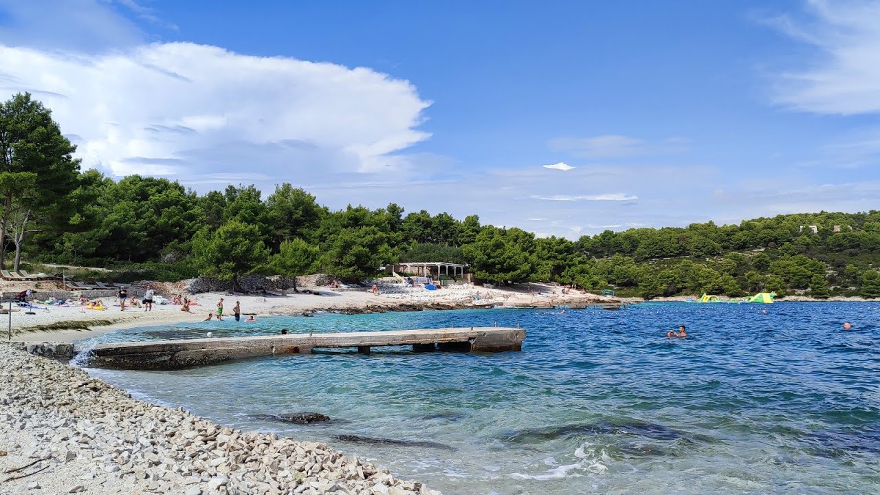 Labadusa beach Ciovo Island Croatia camping Labadusa plaa Labadusa Okrug  Gornji Chorwacja September