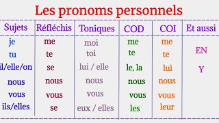 #الضمائر_الشخصية في اللغة الفرنسية مفعول مباشر وغير مباشر ، توكيد ، منعكسة #les_pronoms_personnels