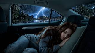 Sleep Deeply Inside a Car During a Storm ⛈️ Heavy Rain, Thunder & 3 Hours of Relaxing ASMR