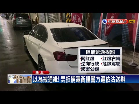 男心虛拒攔查衝撞警車 警噴辣椒水制伏－民視新聞