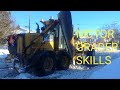 John Deere 770G Motor Grader Skills on a Frozen Flooded Street