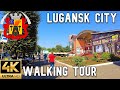 Lugansk city: central market walking tour august 2021. [4k video 60fps| UHD]