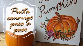 DIY 🎃CUADRO de CALABAZA en BALDOSA | Muy FÁCIL|  Reciclaje Creativo | Shanti Irene