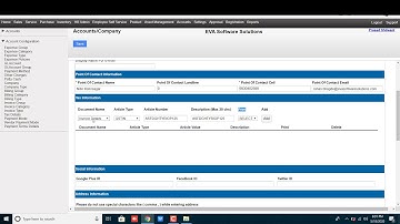 how to create artical type and how to add in company master in EVA ERP