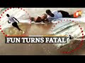 Fun turns into hazard  man swept away in puri beach  otv news