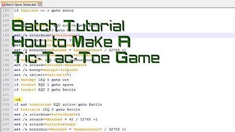 Batch Tutorial: How to make a game of Tic Tac Toe