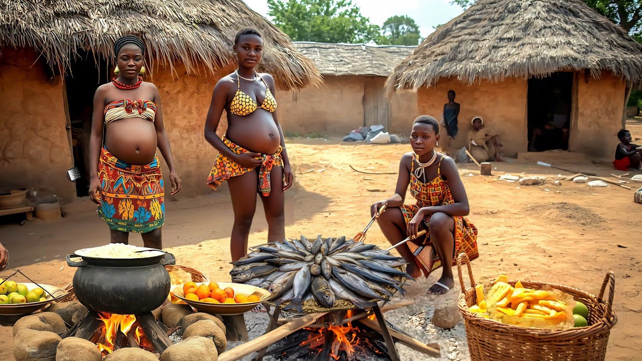 African Village Survival and Mouthwatering Village Food with our Hardworking Wife In Africa