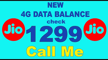 How to check JIO data balance without SMS or MyJIO app - 1299
