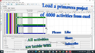 Primavera P6: Importing the WBS and the activity list from Excel to Primavera in 8 minutes