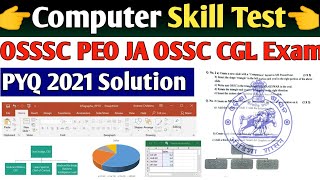 OSSSC PEO JA OSSC CGL Skill Test 🔥 // Computer Skill Test PYQ 2021 Solution screenshot 4