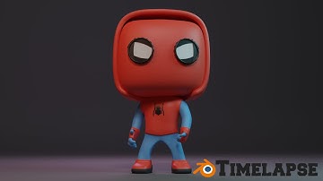 Making Funko Pop Spiderman Selfmade Suit in Blender | Blender 2.9 Timelapse.