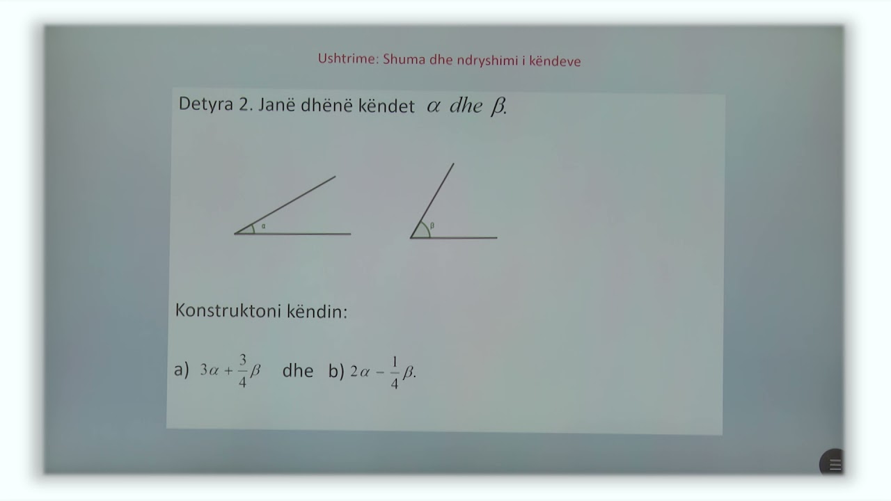 6 02 085 - Java 22 - Matematikë -  shuma dhe ndryshimi i këndeve ushtrime