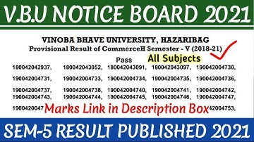 VBU Sem-5 Result 2021 | bbmku sem-5 Result 2021 | Session 2018-21 Result | Update Class