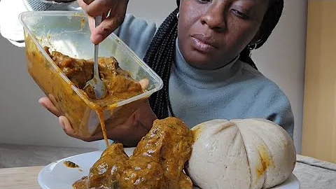 Ogbono soup and oats fufu asmr eating show