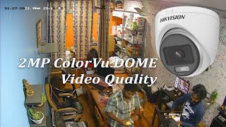 Hikvision DS-2CE70DF0T Dome ColorVu Camera video quality demo, ColorVu vs Regular IR CCTV Comparison