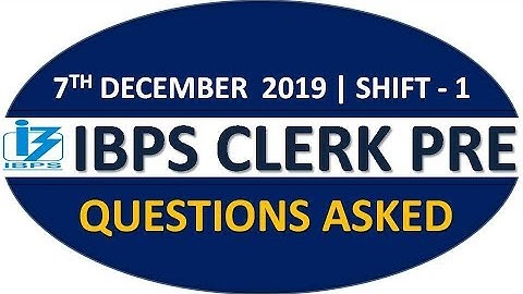 QUESTIONS ASKED IN IBPS CLERK PRE 2019 || 7TH DEC, SHIFT-01 || NUMBER SERIES