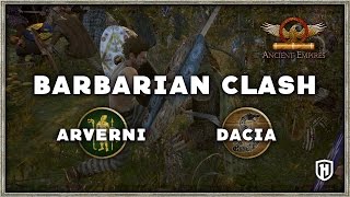 heavy forest barbarian clash | arverni v dacia - ancient empires mod battle