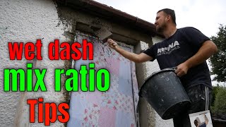 How To Patch Wet Dash Pebble Dash Render and MIX RATIO cement  (roughcast)