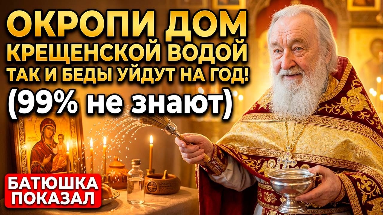 ОКРОПИТЕ ДОМ КРЕЩЕНСКОЙ ВОДОЙ ТАК — И БЕДЫ УЙДУТ НА ВЕСЬ ГОД! Батюшка показал как