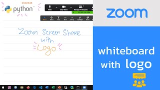 การทำ Whiteboard แบบมี logo เพื่อทำ screen share ด้วยโปรแกรม zoom meetings