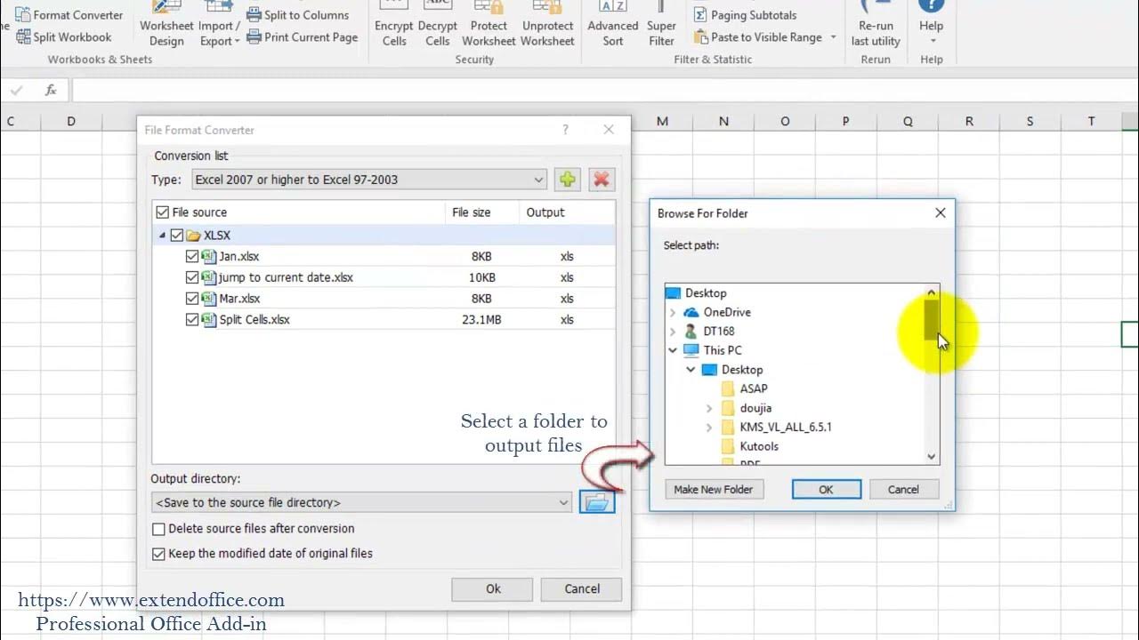 Quickly Convert Multiple XLSX Files To XLS Or PDF Files From Local Disk