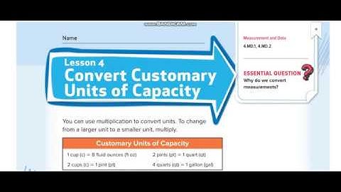 Grade 4 Chapter 11 Lesson 4 Convert Customary Units of Capacity