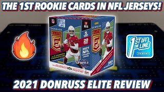 THE 1ST ROOKIE CARDS IN NFL JERSEYS! | 2021 Panini Donruss Elite Football FOTL Hobby Box Review