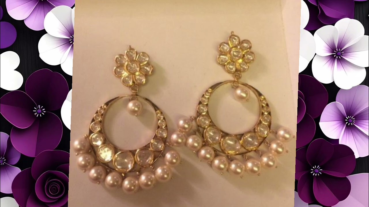 Beautiful stylish gold ear rings 