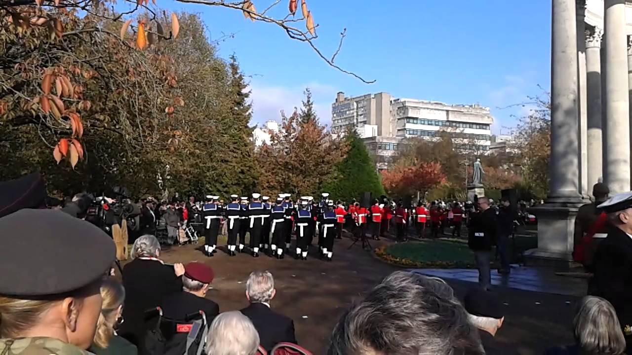 Parade at Remembrance Sunday 2014 Welsh National War Memorial