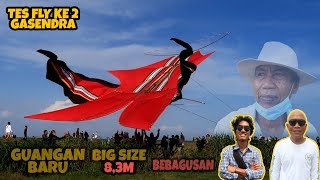 BEBEAN BIG SIZE 8,3meter GASENDRA R A ADI LUWUNG TES FLY KE 2 DENGAN GUANGAN BARU MANTAP BALI KITE