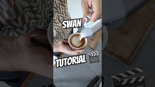 Latte Art Tutorial : Swan 🦢 #swanlatteart #swan #latteart #makingcoffee #ytshorts #lattearttutorial