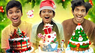 Extreme 2 layer Christmas cake 🍰decorating Challenge | വീണ്ടും പണിപാളി #cakedecorating #minsha