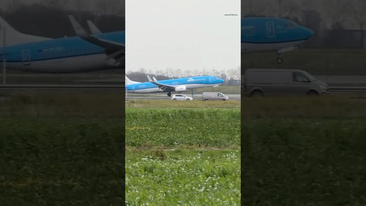 BOEING 737-8K2 KLM PARIS TO AMSTERDAM LANDING SCHIPHOL AIRPORT PHBXL KL1402 