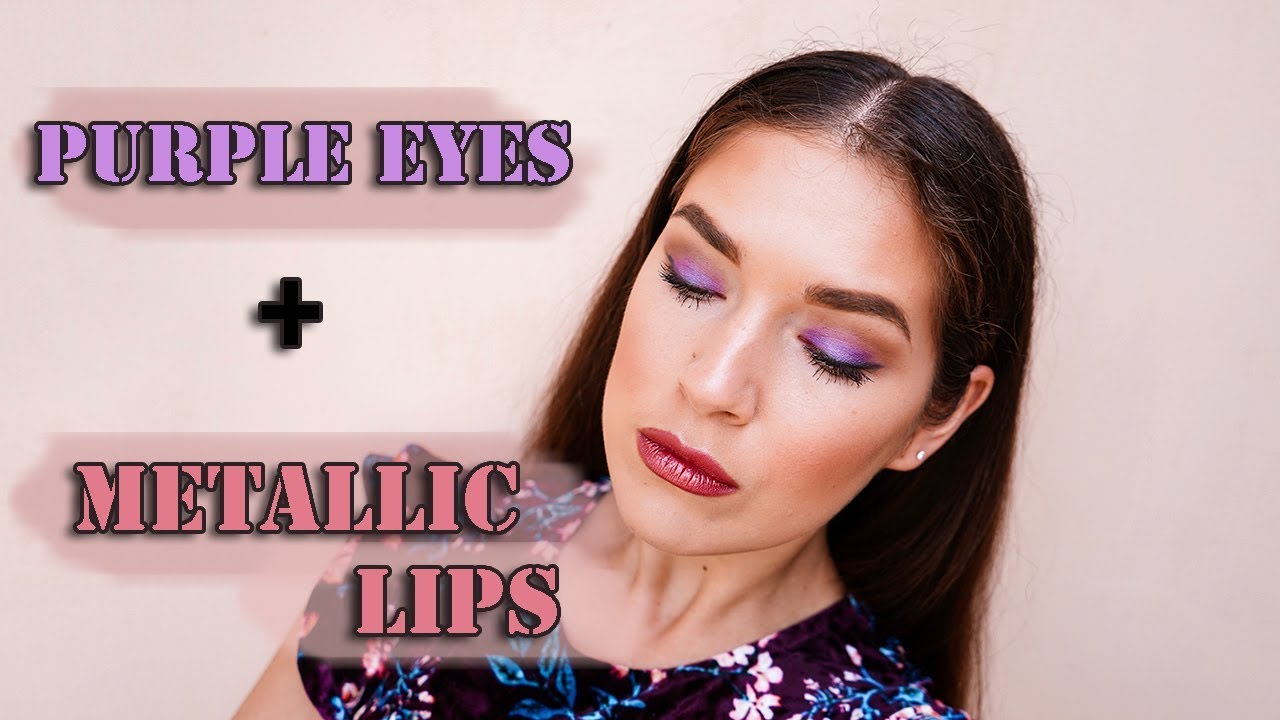 PURPLE EYES + METALLIC LIPS || Makeup Tutorial || Elena Rombova