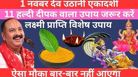 1 नवंबर देव उठानी एकादशी को 11 हल्दी दीपक वाला उपाय जरूर करें। Pandit Pradeep Mishra Ji.