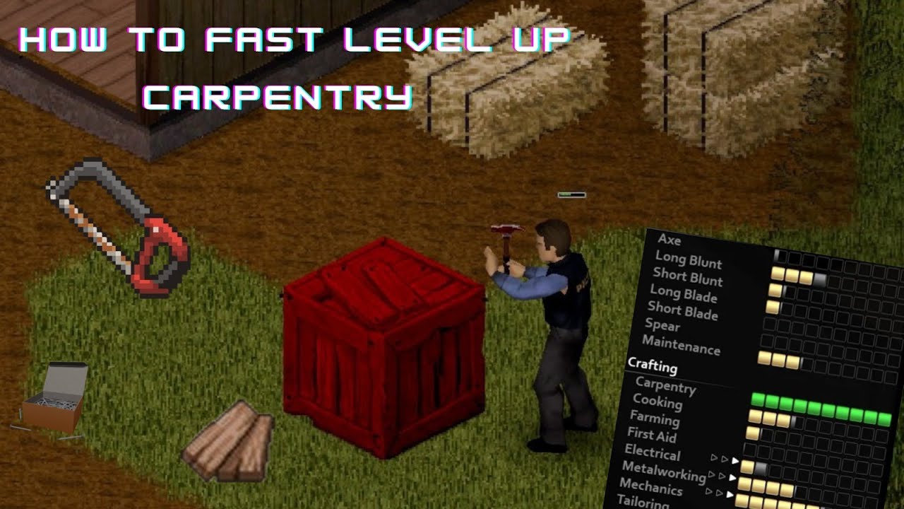 Project Zomboid how to level up carpentry skill in under 2 minute - YouTube