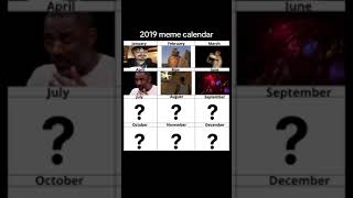 2019 Meme Calendar