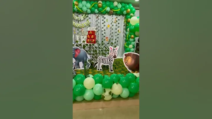 jungle theme decoration || hiren events short videos#birthday#kidsbirthdayideas#likeforlikes#subscr
