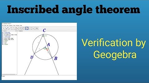 Verification of Inscribed angle theorem by geogebra -class 10