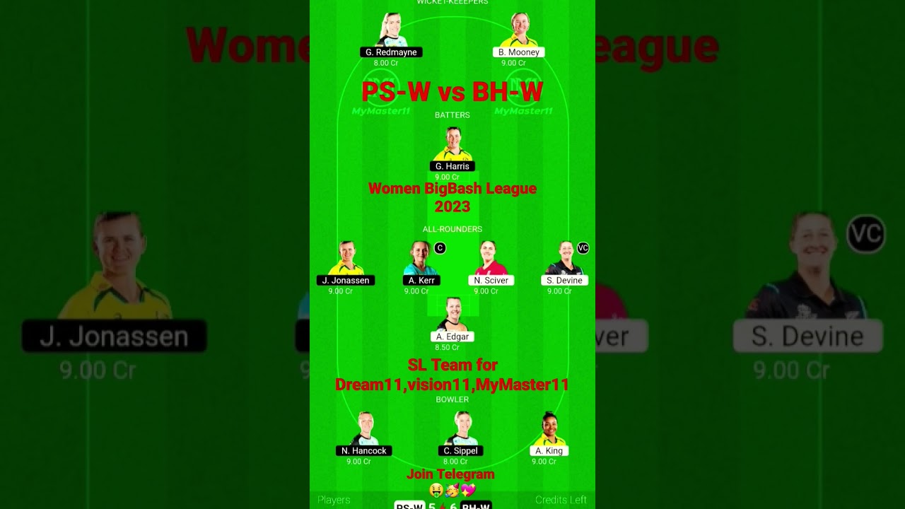 PS-W vs BH-W Women BigBash League2023 SL team for Dream11,WACA Ground,pitch,prediction,live🥳 