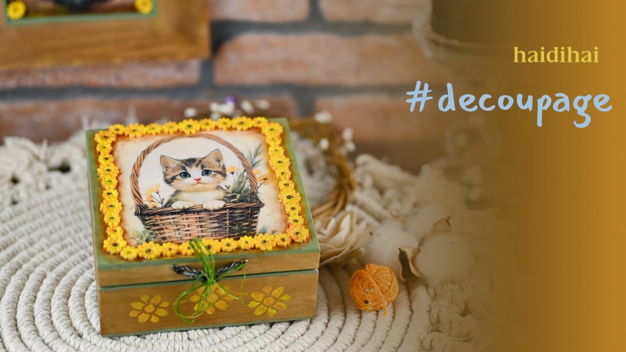 Wooden Box Decoupage Tutorial  DIY Keepsake Box with Modelling Paste Floral Border