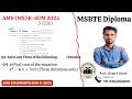 MSBTE AMS(M2)312301 SUM 2025 Solution 𝐐𝟒.𝐚)"Find root of  using bi- section method  𝒙^𝟑−𝟔 𝒙+"3=0